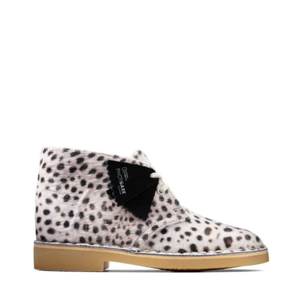 Clarks Girls Desert Boot Casual Shoes Cheetah Print | CA-3169540